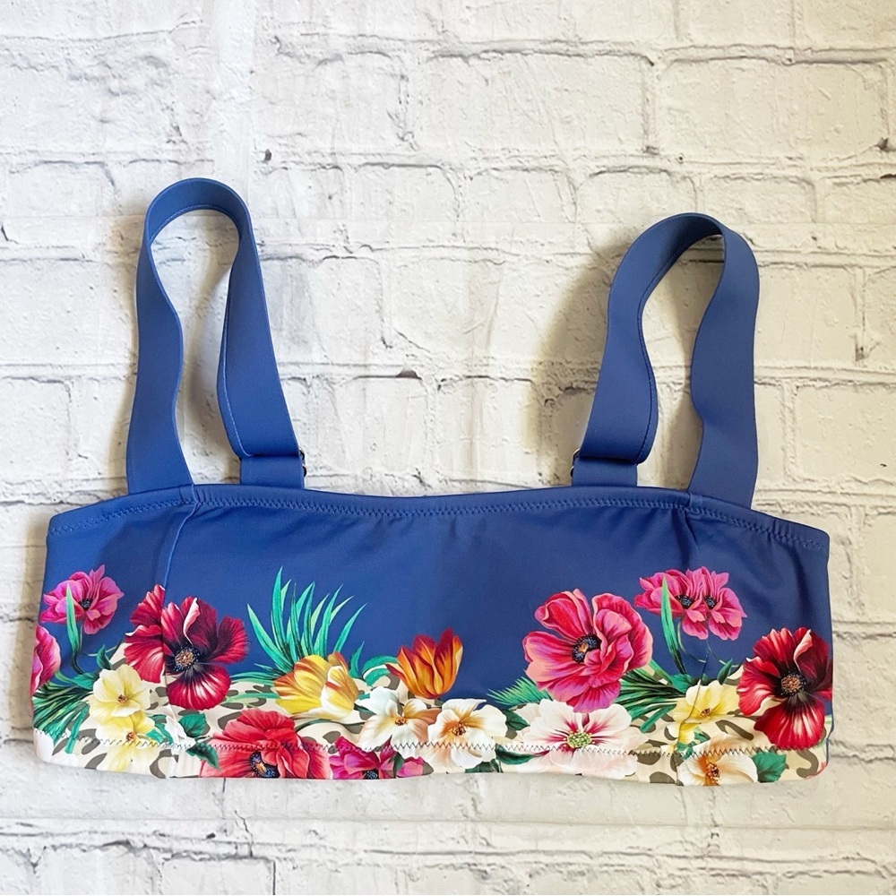 Jonny Was Blue & Floral Fae Bandeau Bikini Top